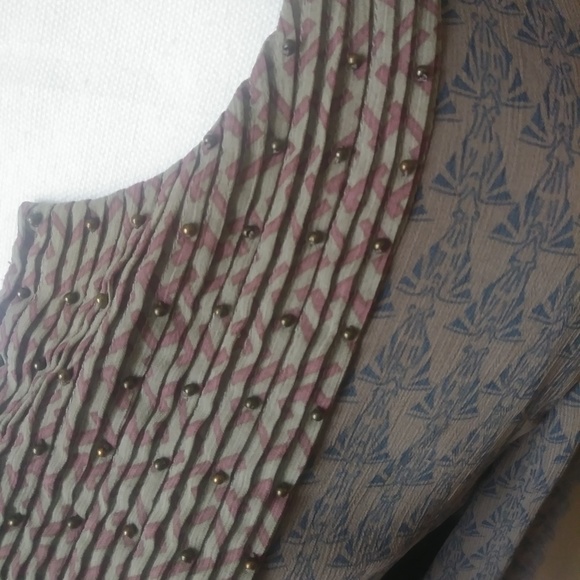 Coldwater Creek long sleeve boho V neck blouse - Picture 4 of 6